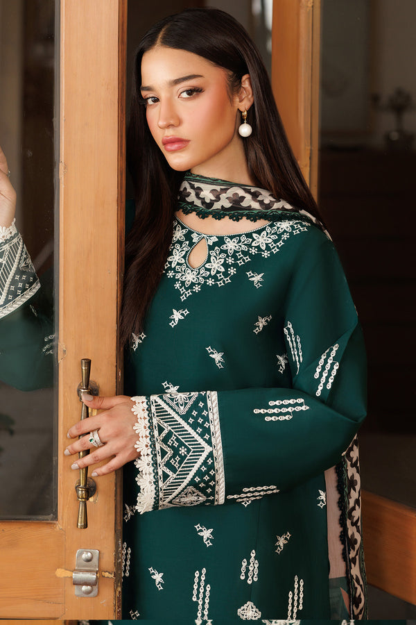 Farasha | Summer Weaves Embroidered Lawn | Teal Essence