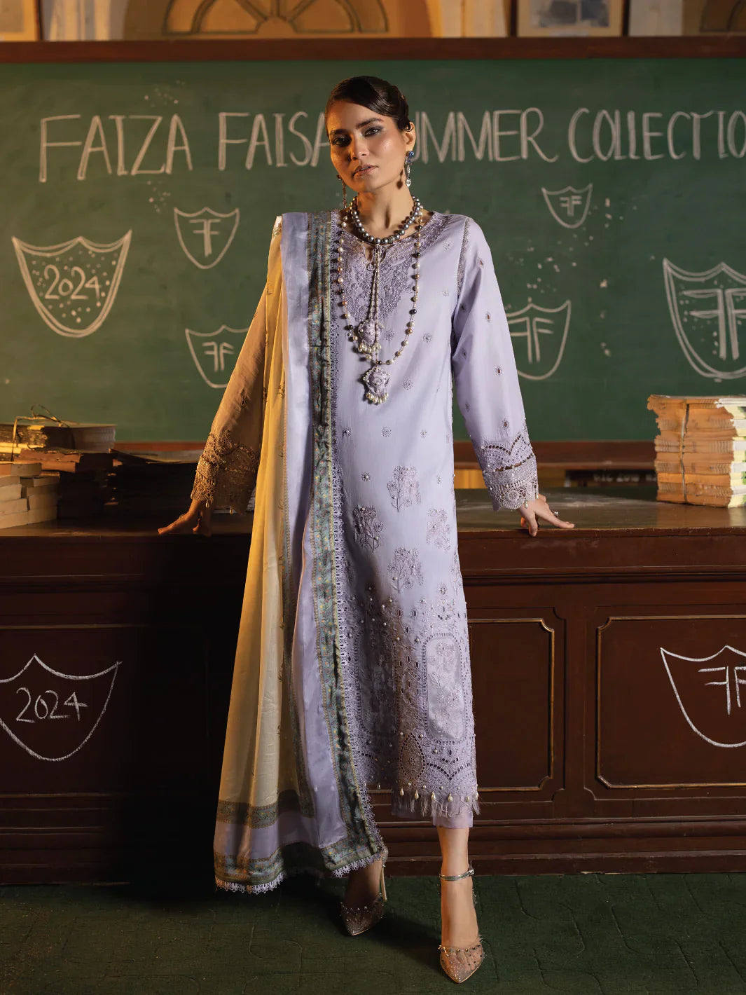 Faiza Faisal | Maya Luxury Lawn | Nazali