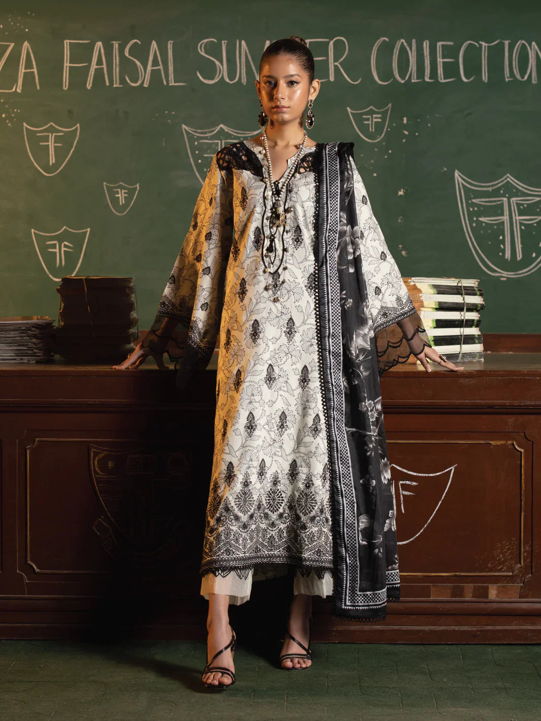 Faiza Faisal | Maya Luxury Lawn | Deniz