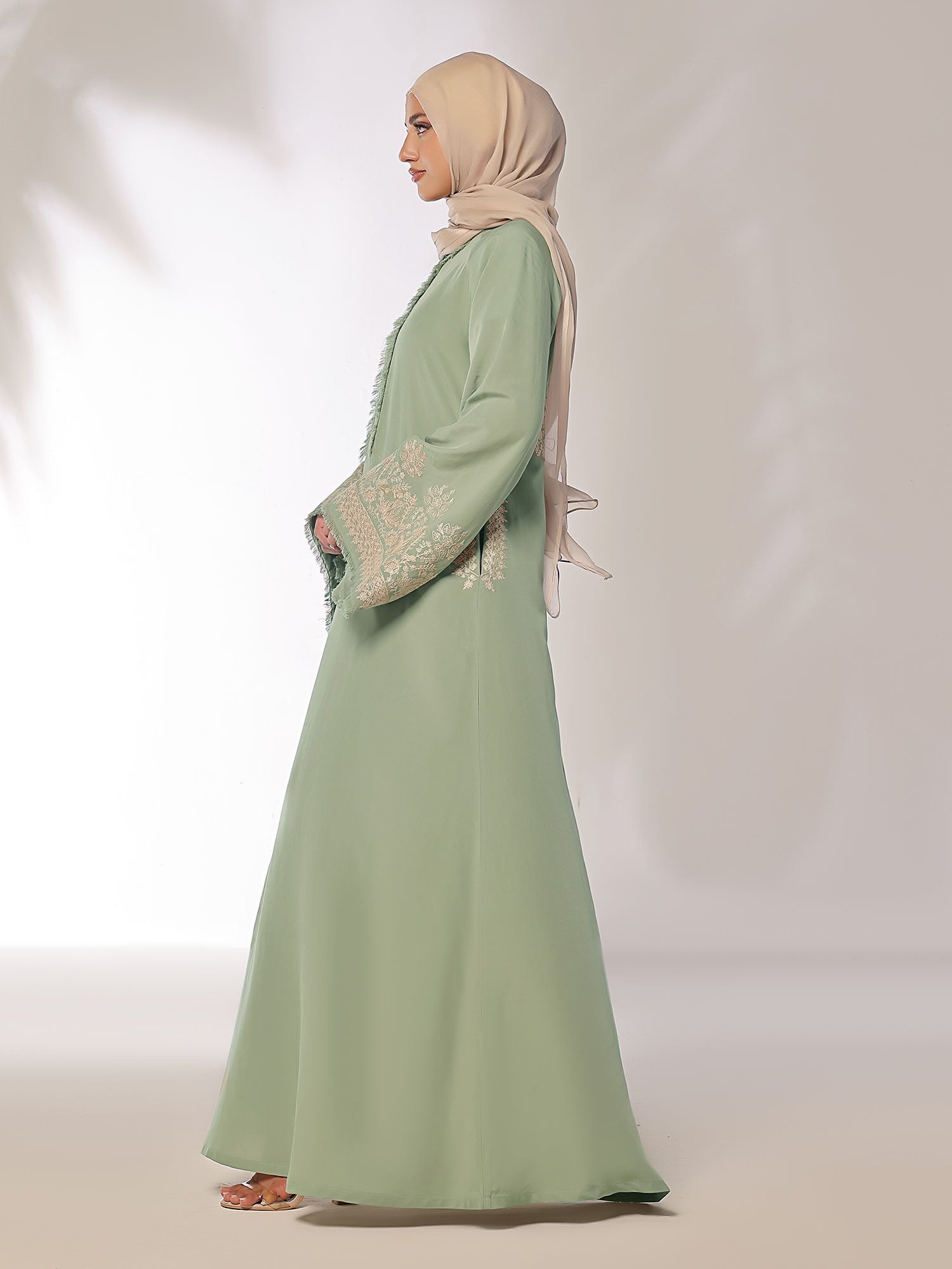 Abaya Stitched Blossoms