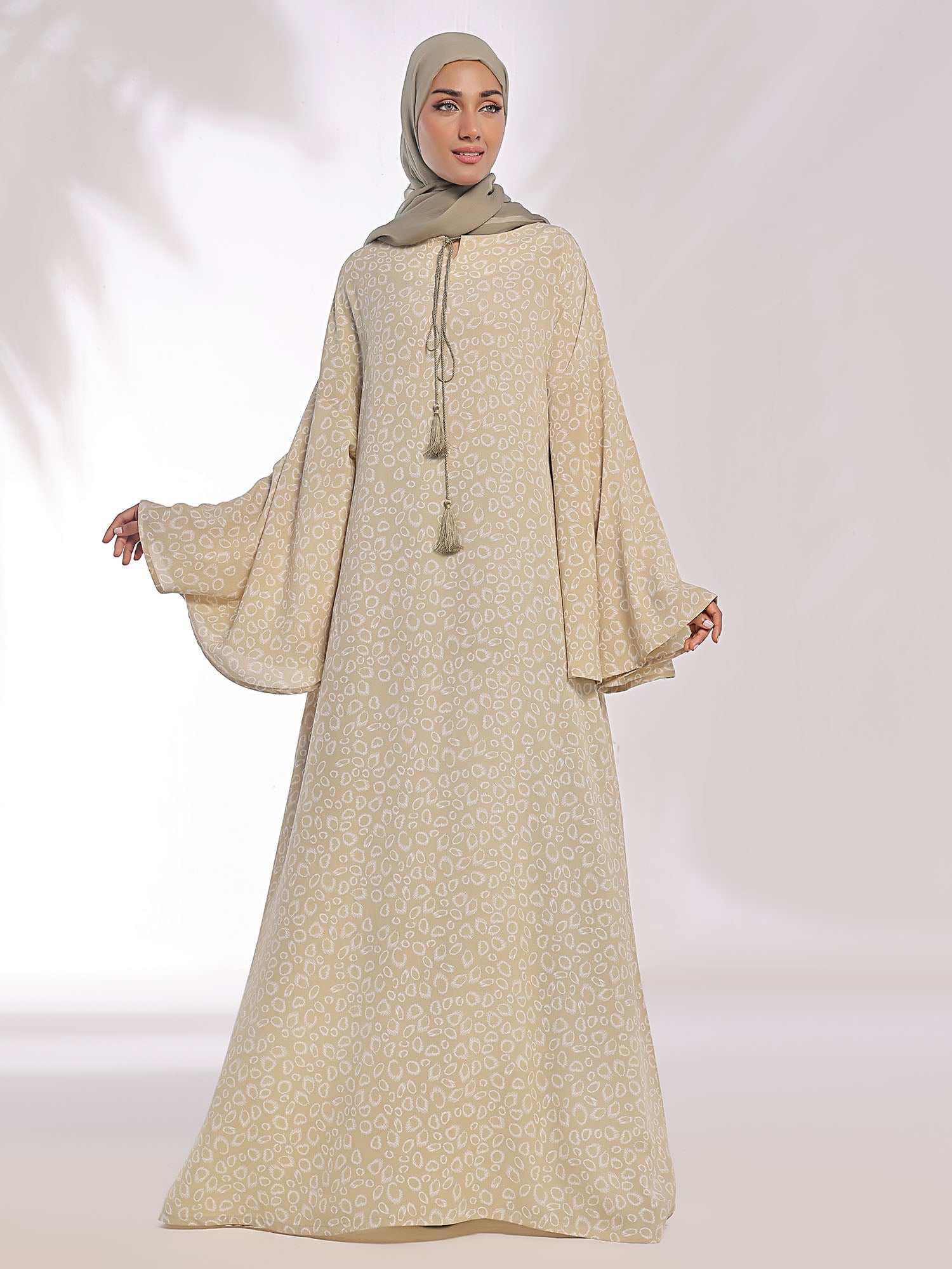 Flowing Grace - Printed Abaya