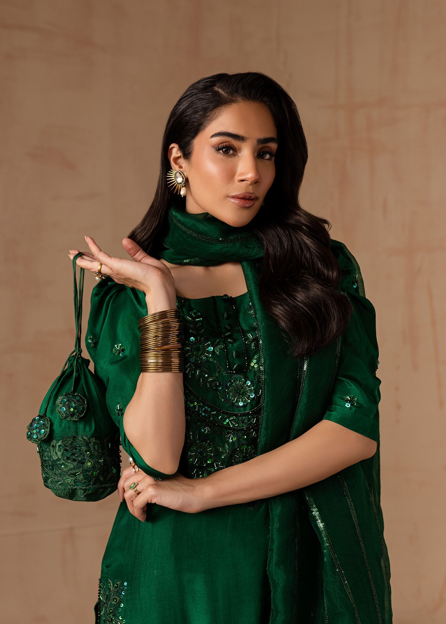 Maria Osama Khan | Noir Bliss Luxury Formals | Emerald Green