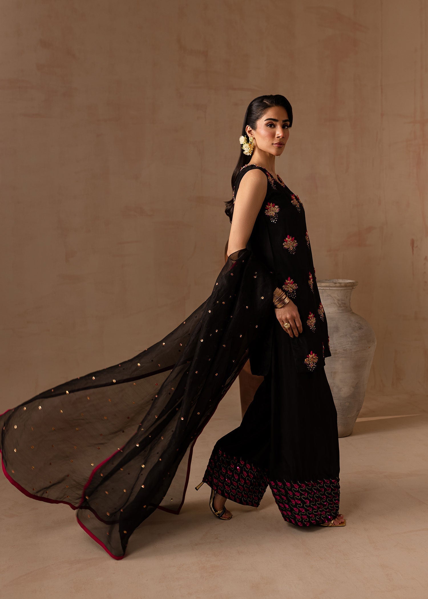 Maria Osama Khan | Noir Bliss Luxury Formals | Charcoal Charm