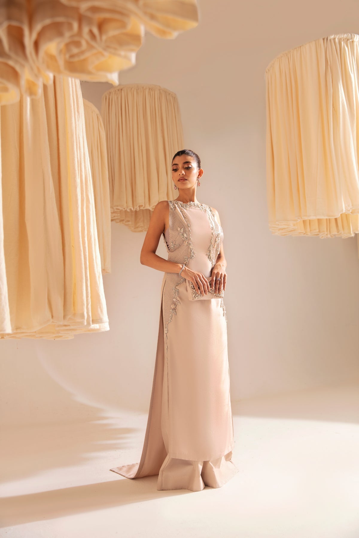 Ayesha and Usman | Aura Luxury Pret | Pale Blush