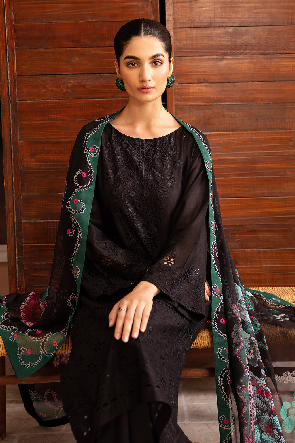 Afsanah | Essentials Lawn | BLACK ORCHID A-05