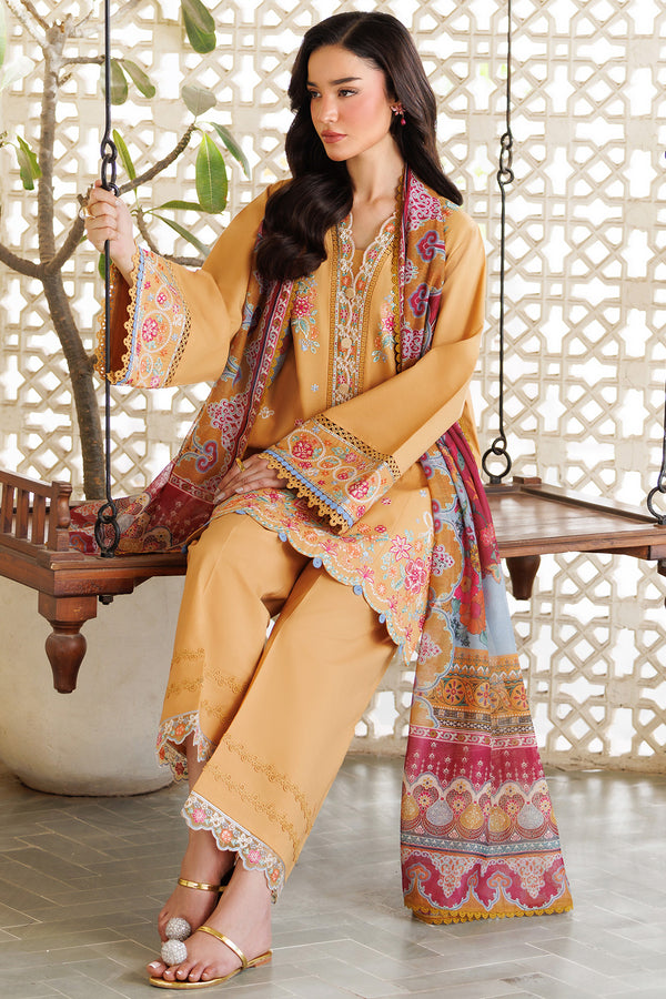 Farasha | Summer Weaves Embroidered Lawn | Golden Bloom