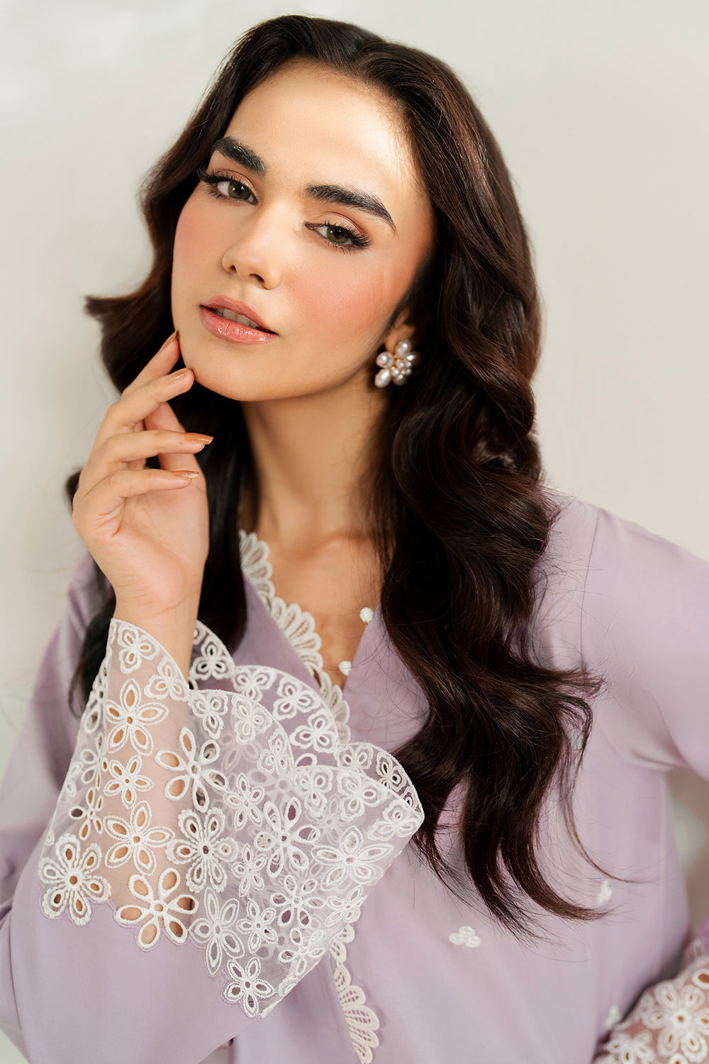 Farasha | Thread Lines Embroidered | Pastel Haze