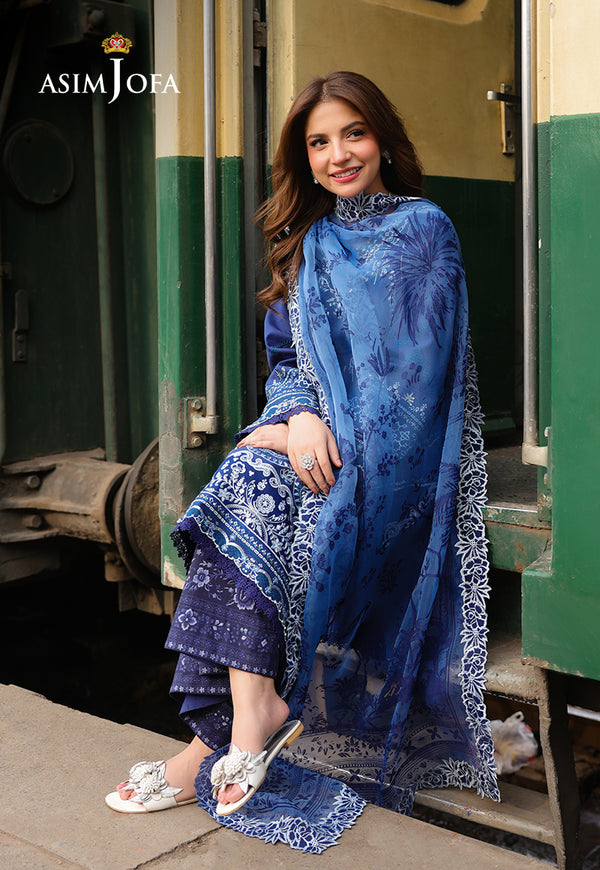 Asim Jofa | Summer Rhapsody |  AJUBU-02 Embroidered Jacquard