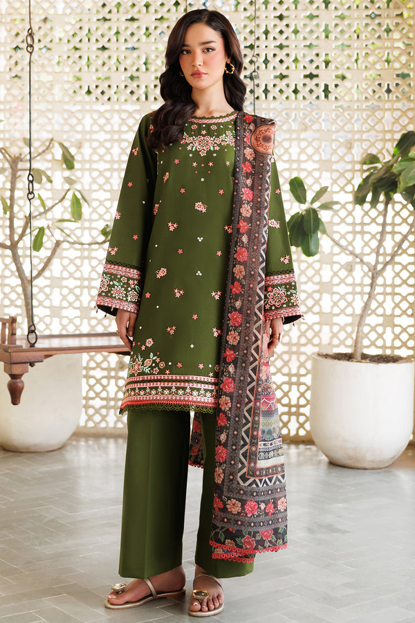 Farasha | Summer Weaves Embroidered Lawn | Olivine Dreams