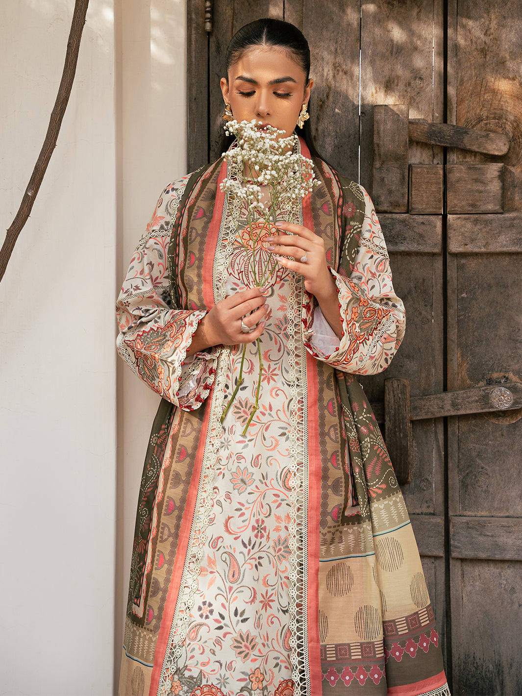 Bin Ilyas | Hazel Printed Lawn 25 | 2073 - A