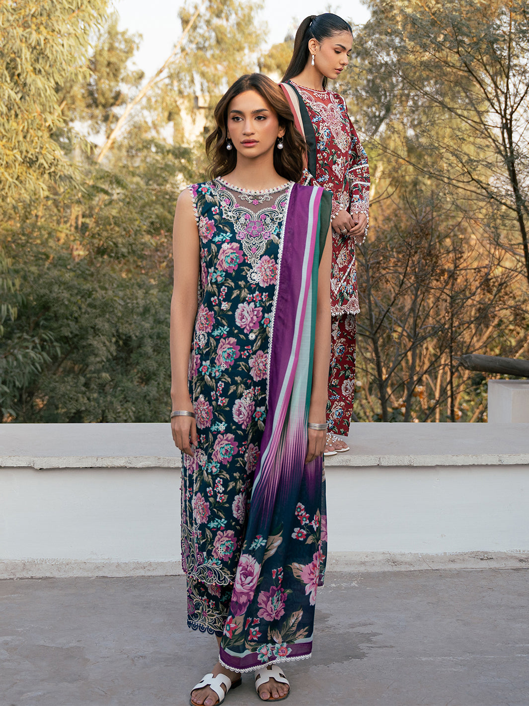 Bin Ilyas | Hazel Printed Lawn 25 | 2076 - A