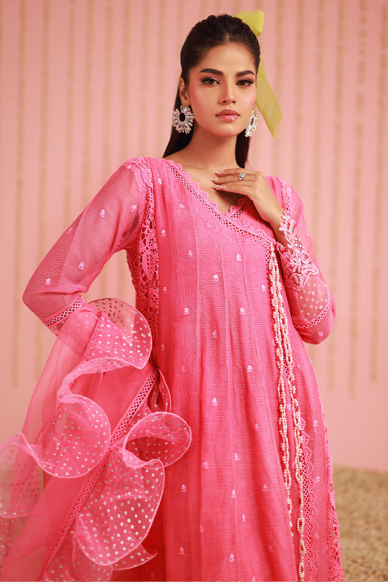 Chic Ophicial | Ruffles Collection | Candy pink Angrakha