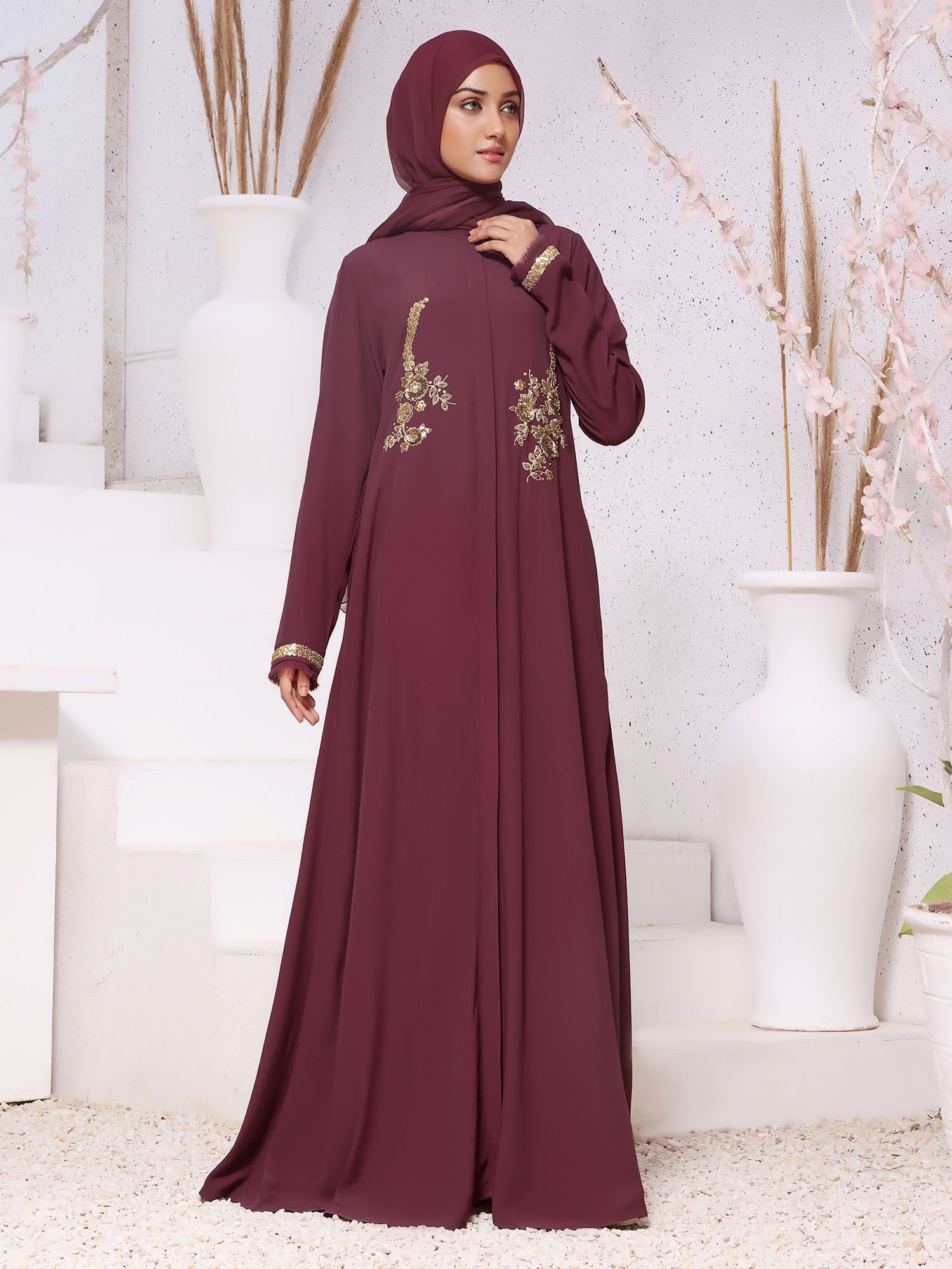 Abaya Enchanted Elegance Plum