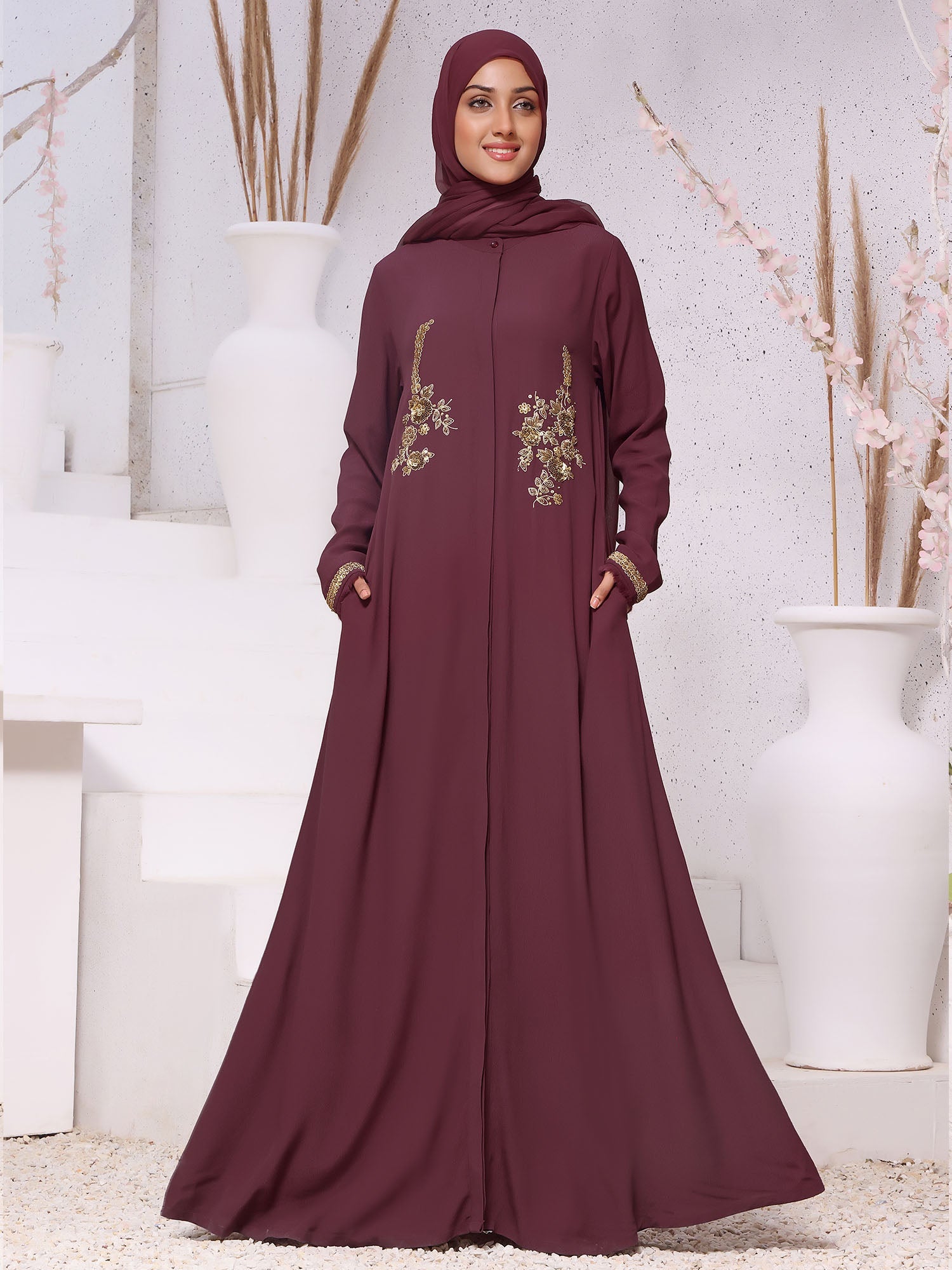 Abaya Enchanted Elegance Plum