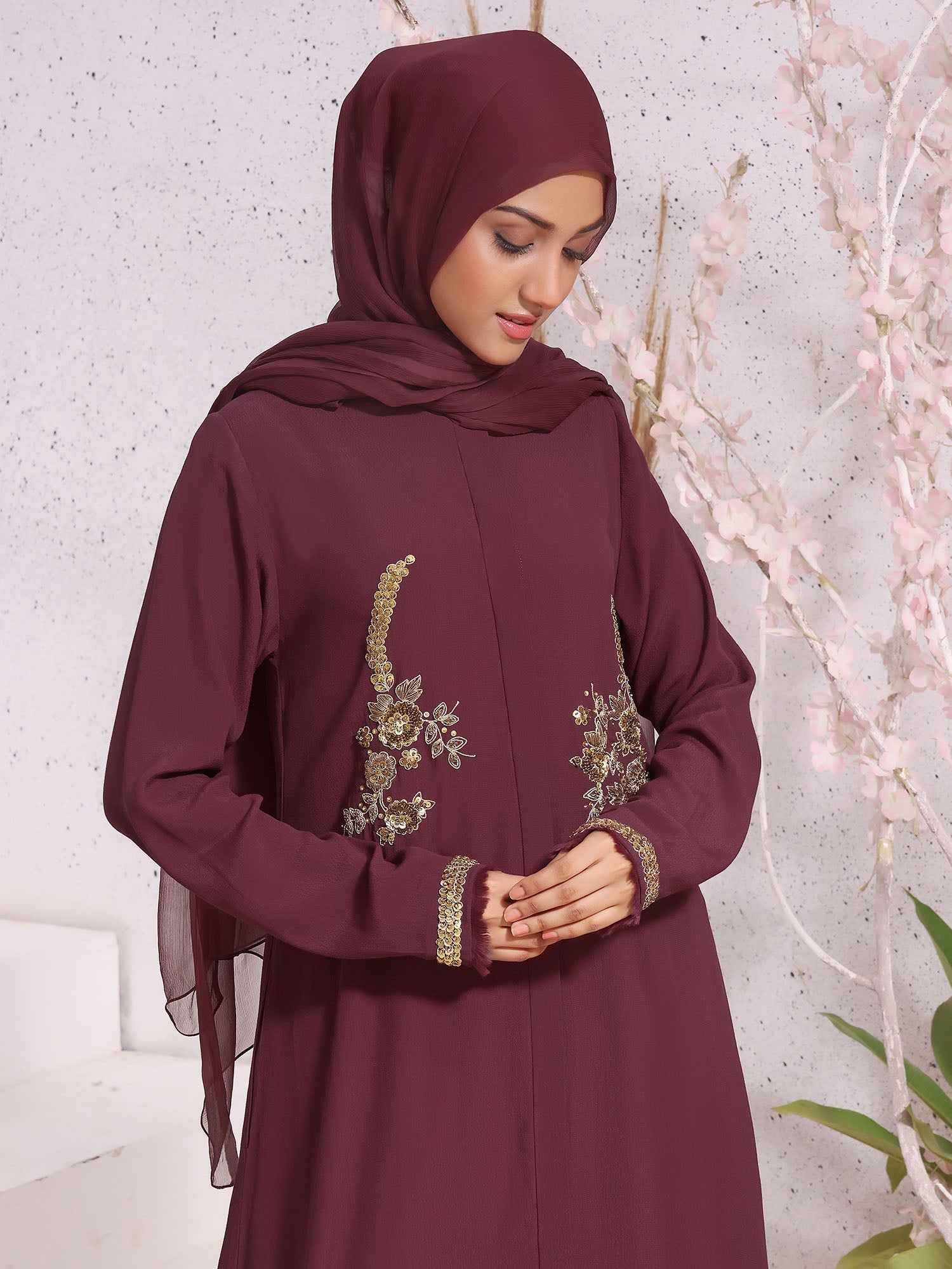 Abaya Enchanted Elegance Plum