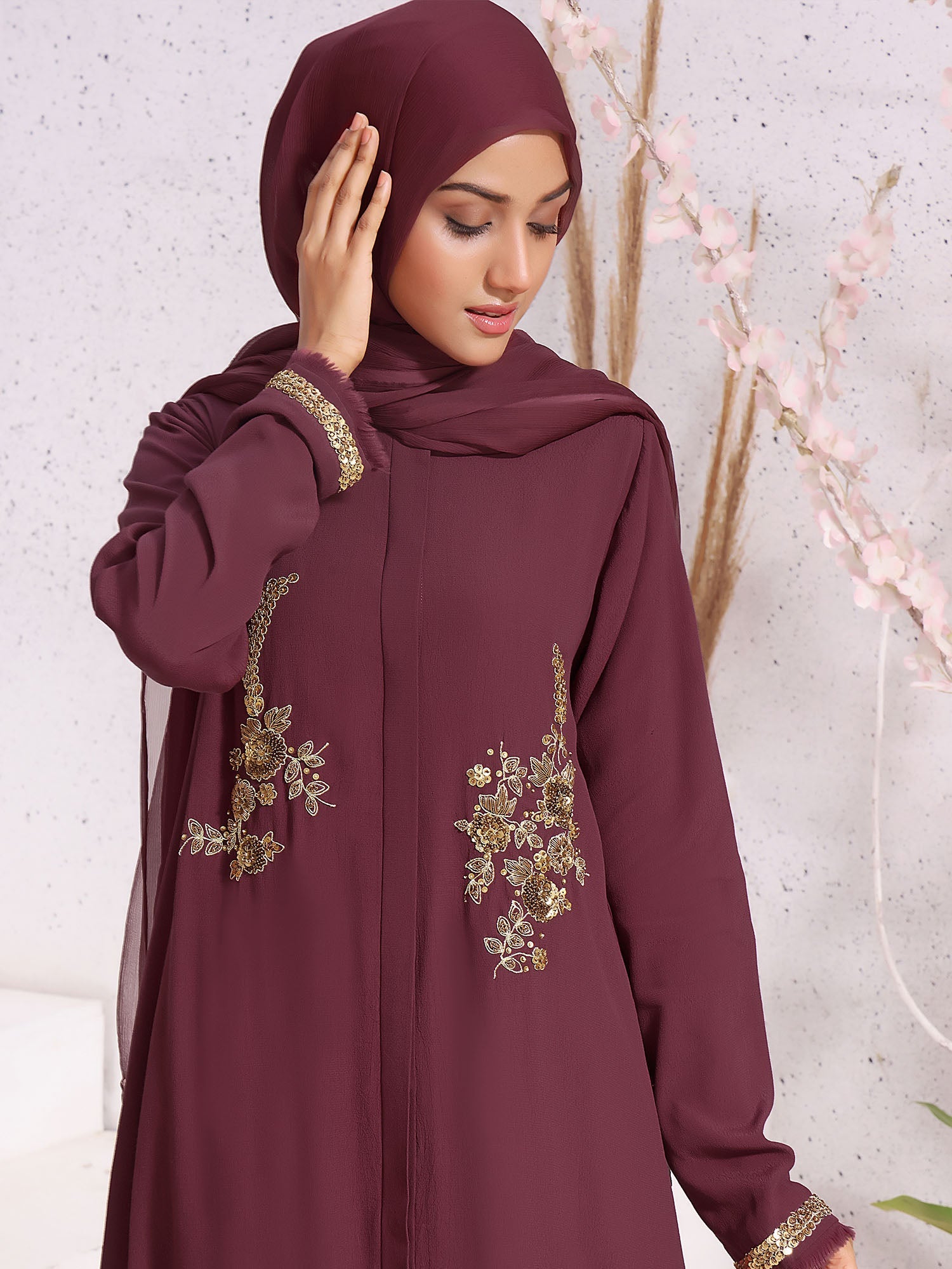 Abaya Enchanted Elegance Plum