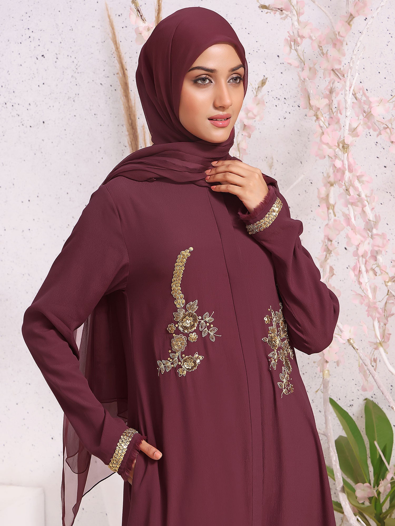 Abaya Enchanted Elegance Plum