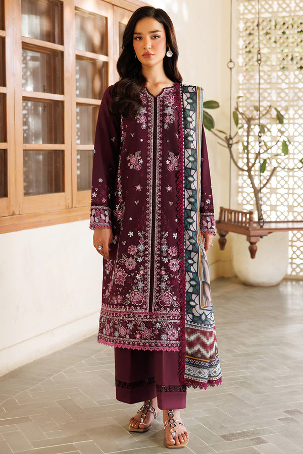Farasha | Summer Weaves Embroidered Lawn | Burgandy Rush