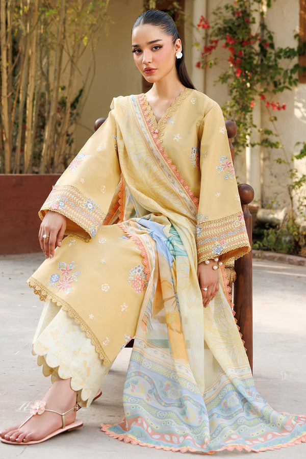 Farasha | Summer Weaves Embroidered Lawn | Sunlit Mellow
