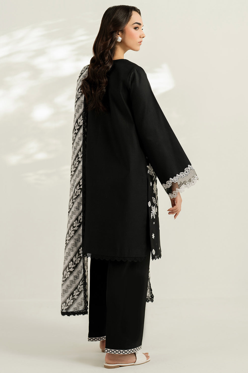 Farasha | Thread Lines Embroidered | Skylit Rouge