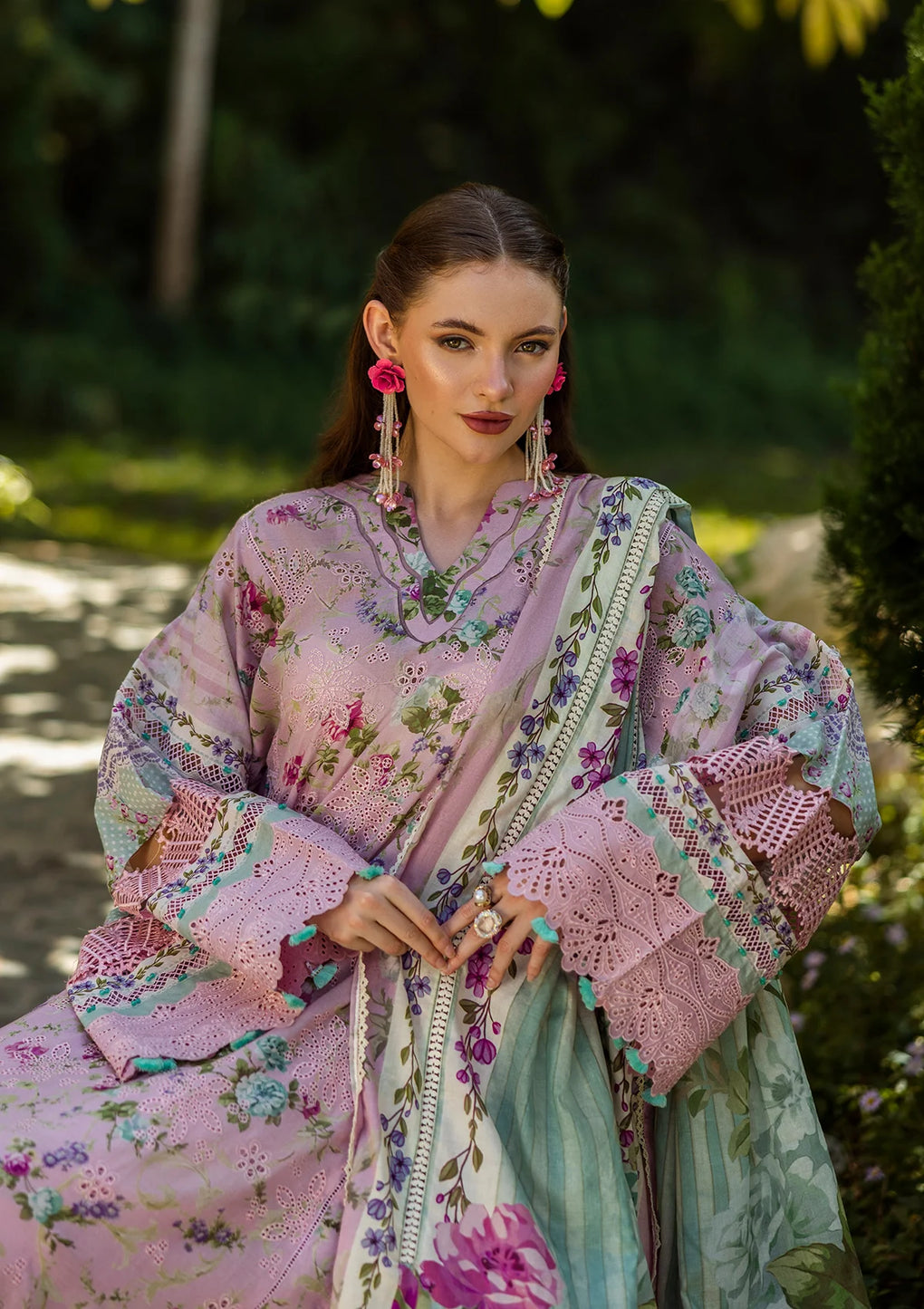 Elaf Premium | Print Chikankari 25 | ELK-03B PRINCESS ROSE