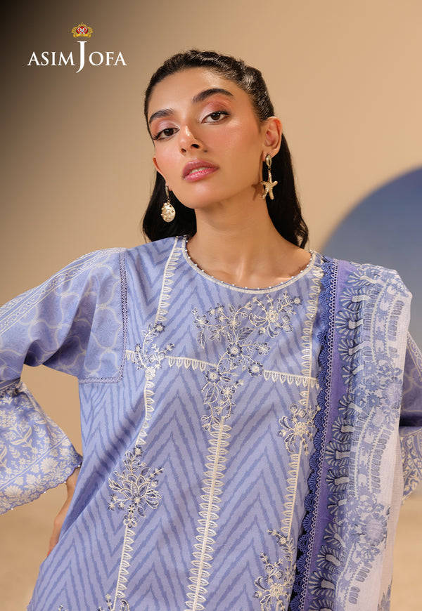 Asim Jofa | Summer Rhapsody | AJUBU-13 Printed Embroidered Lawn