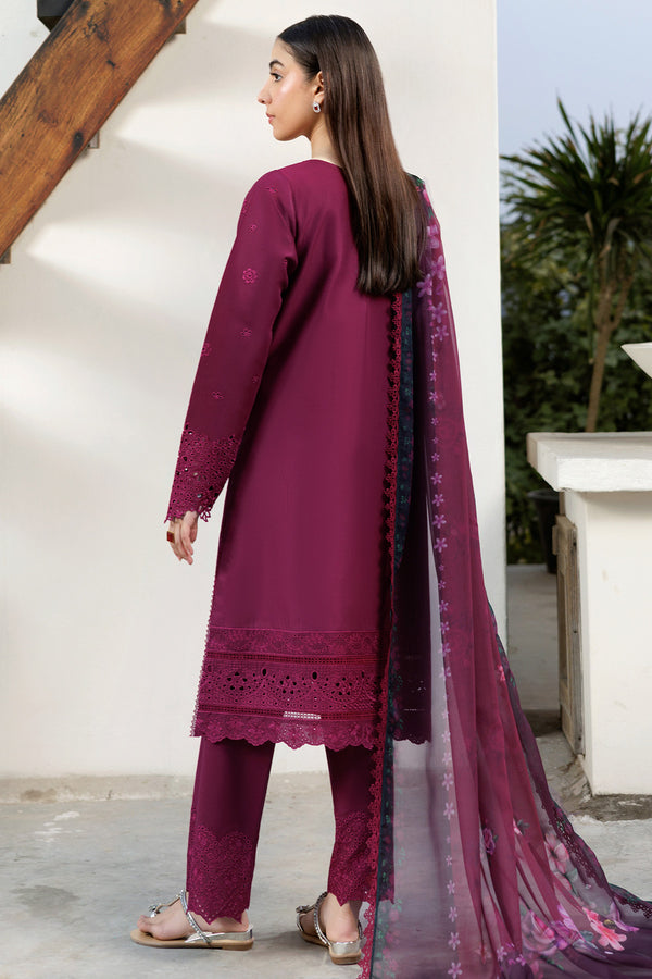 Farasha | Summer Weaves Embroidered Lawn | Garnet Passion