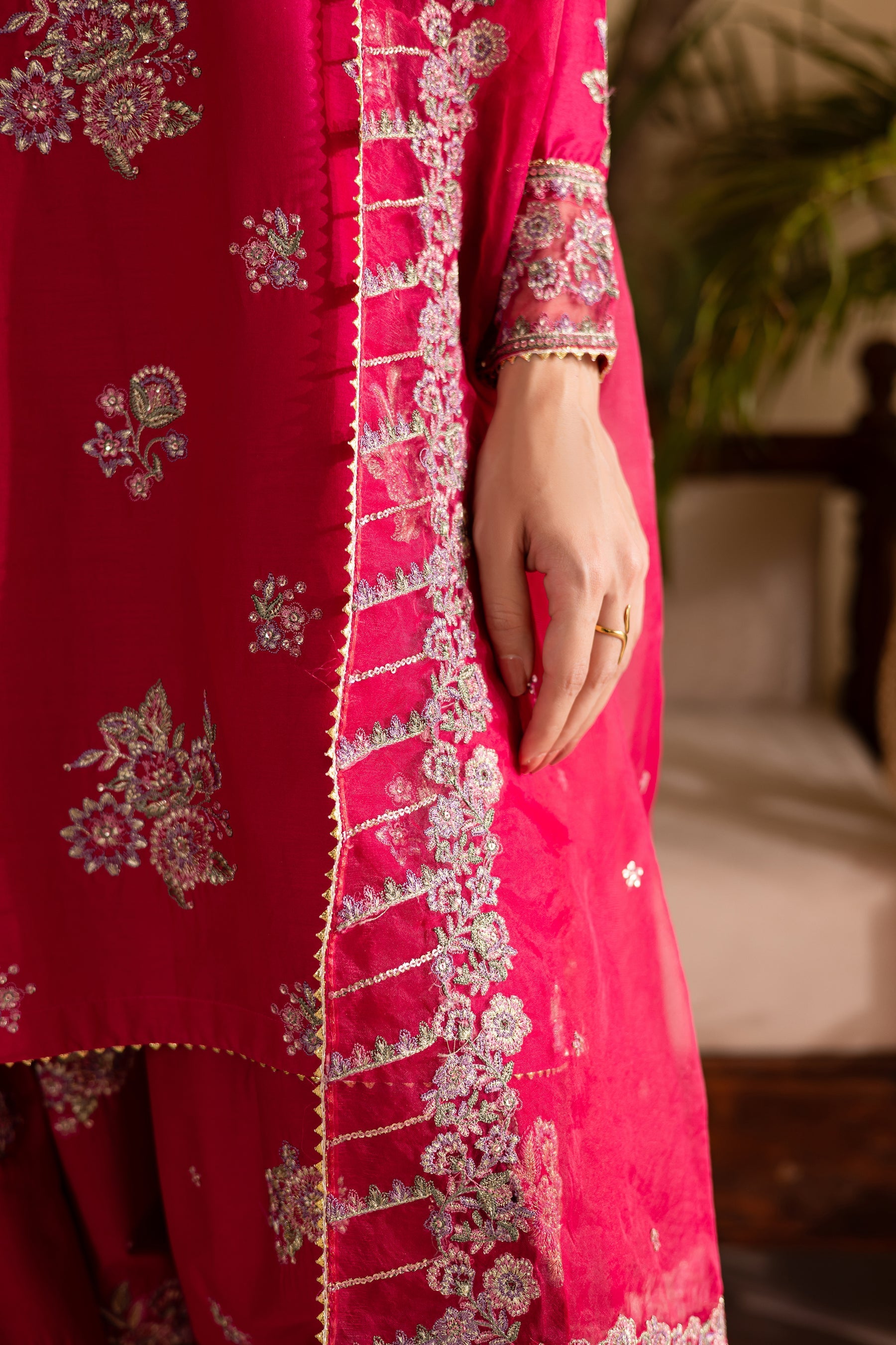 Batik | Nyra Embroidered Summer Solids | Zinnia