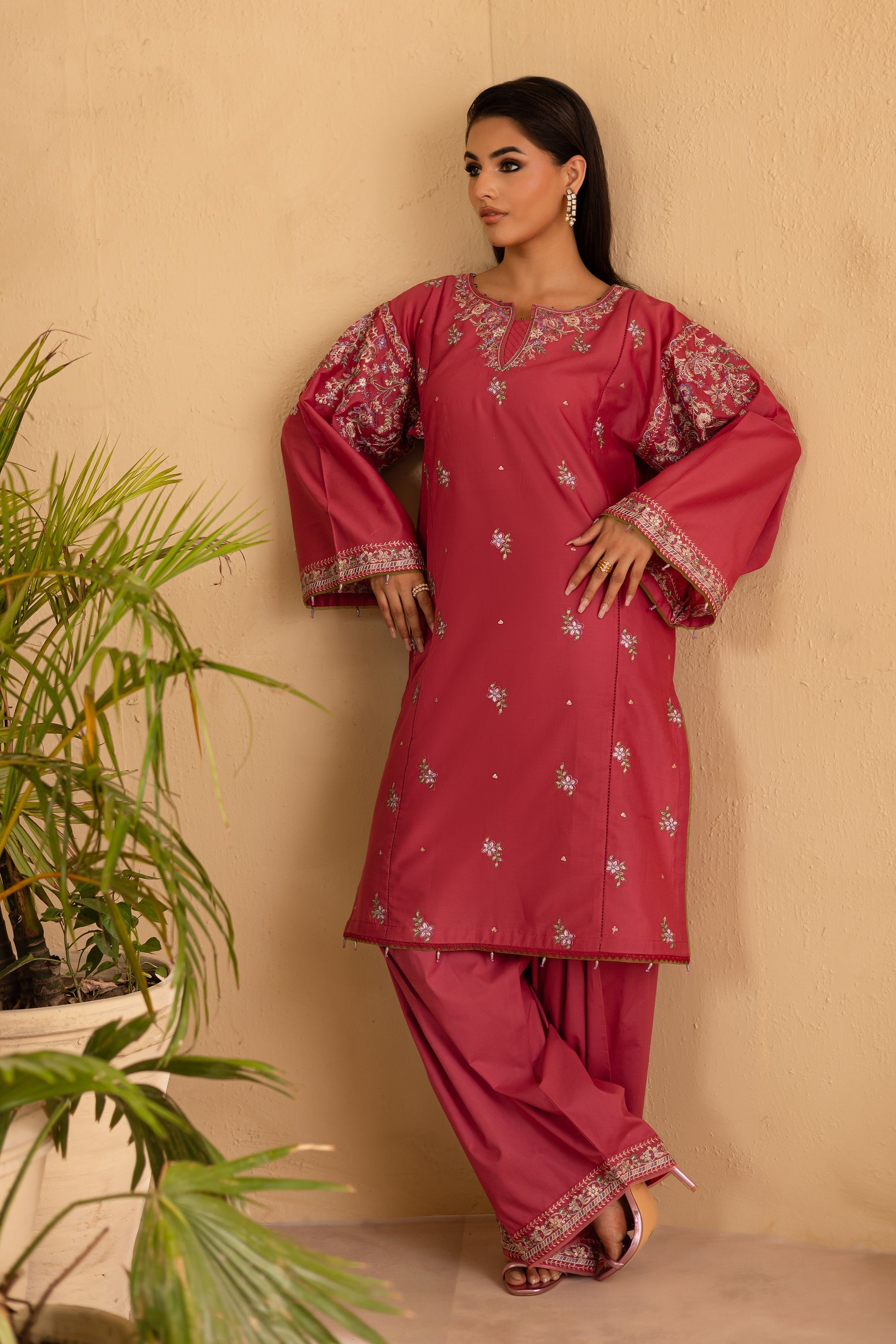 Batik | Nyra Embroidered Summer Solids | Blush