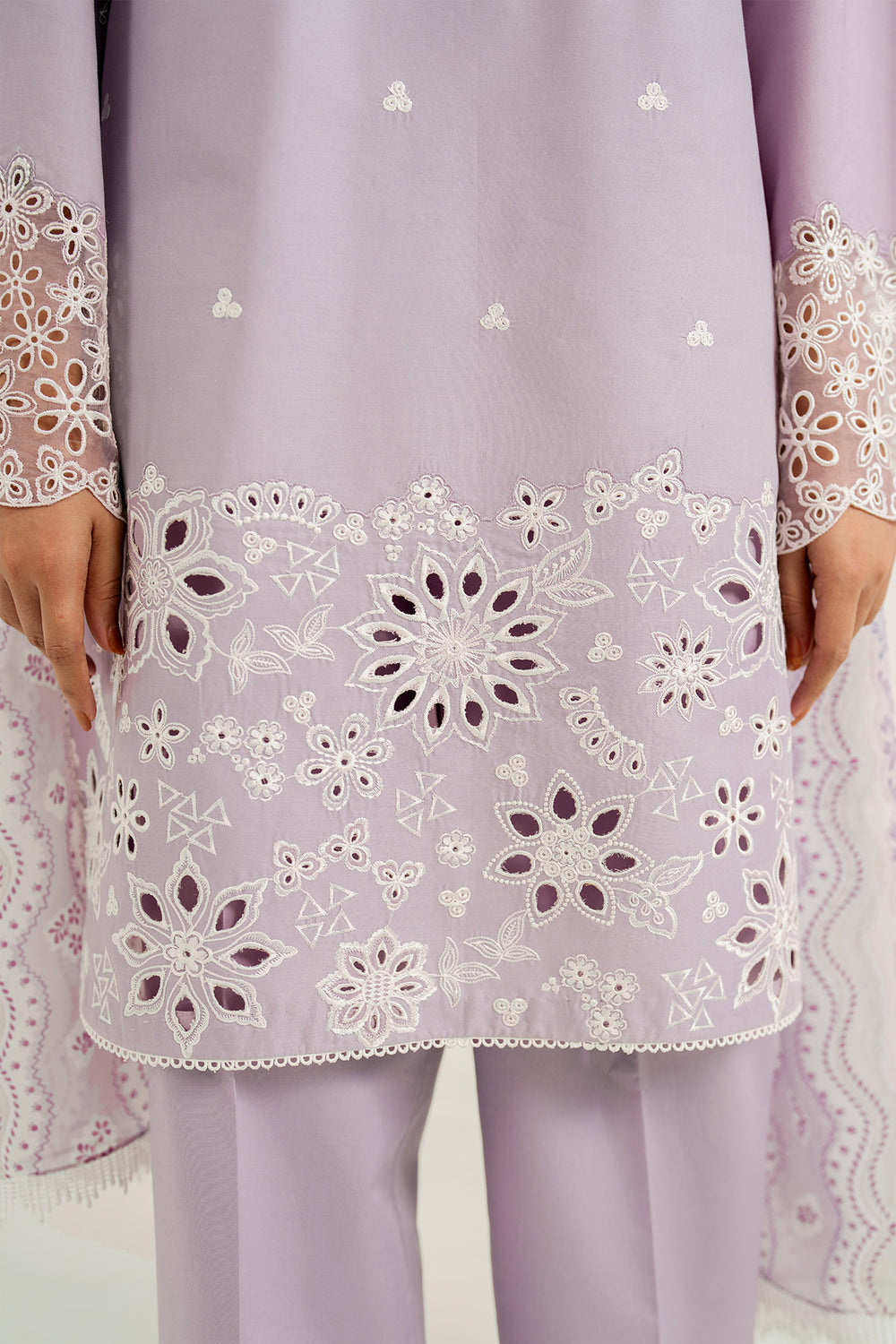 Farasha | Thread Lines Embroidered | Pastel Haze