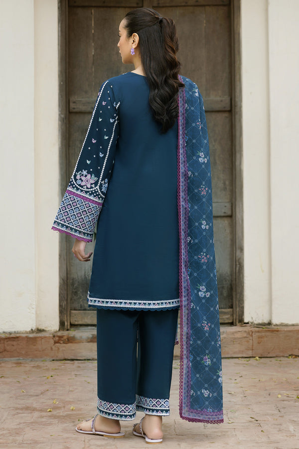 Farasha | Summer Weaves Embroidered Lawn | Blue Allure