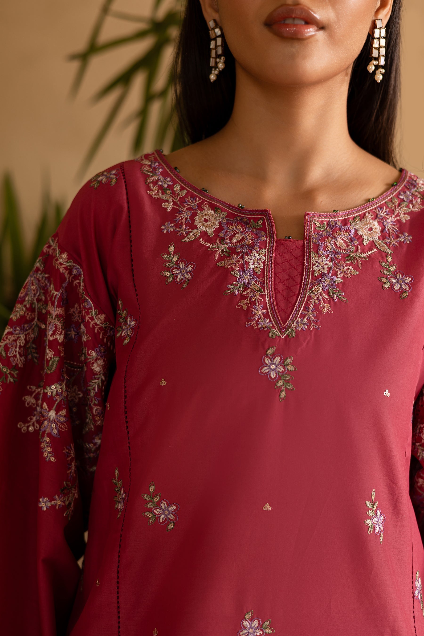Batik | Nyra Embroidered Summer Solids | Blush
