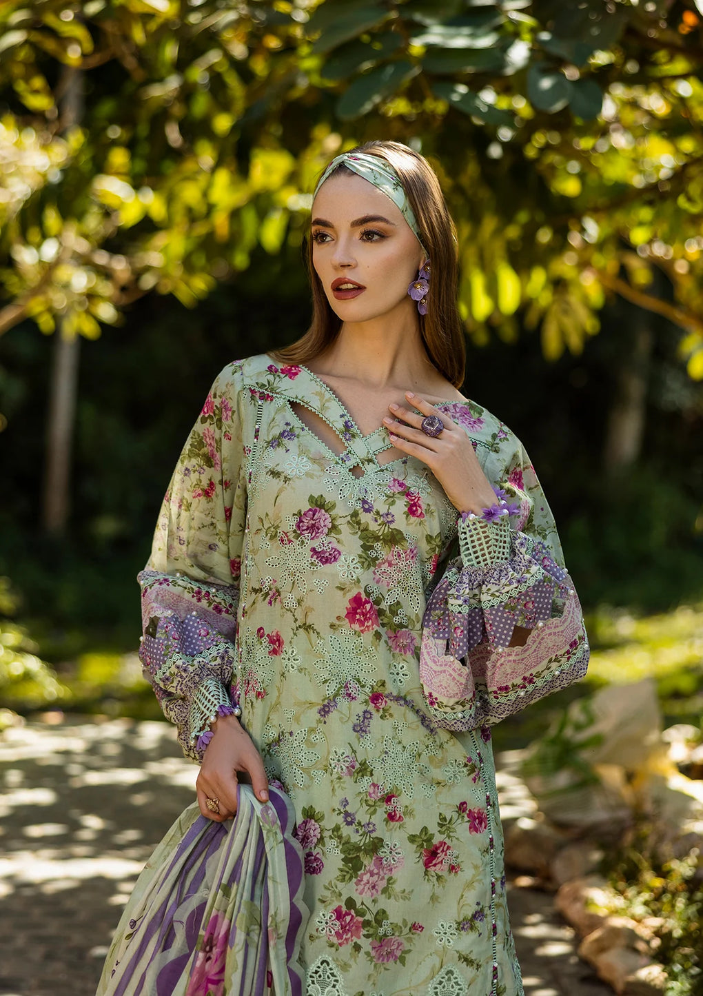 Elaf Premium | Print Chikankari 25 | ELK-03A FLOREALE