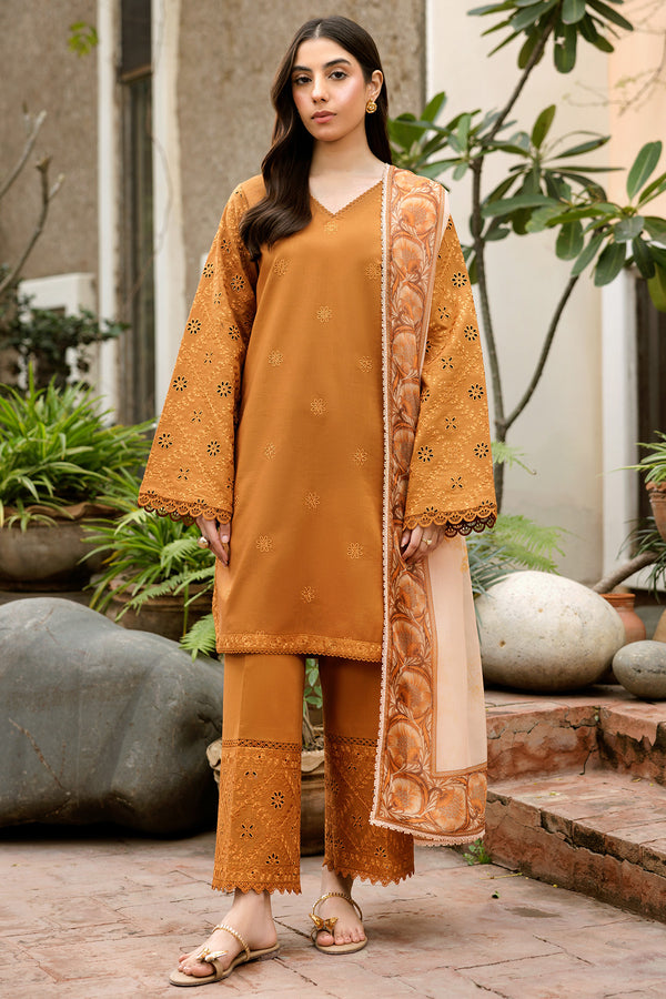 Farasha | Summer Weaves Embroidered Lawn | Golden Dusk