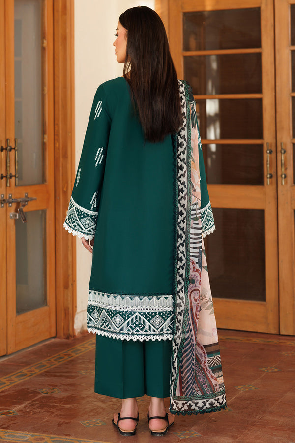 Farasha | Summer Weaves Embroidered Lawn | Teal Essence