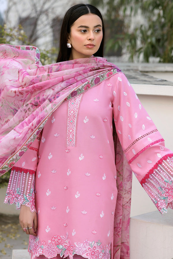 Farasha | Summer Weaves Embroidered Lawn | Soft Mist