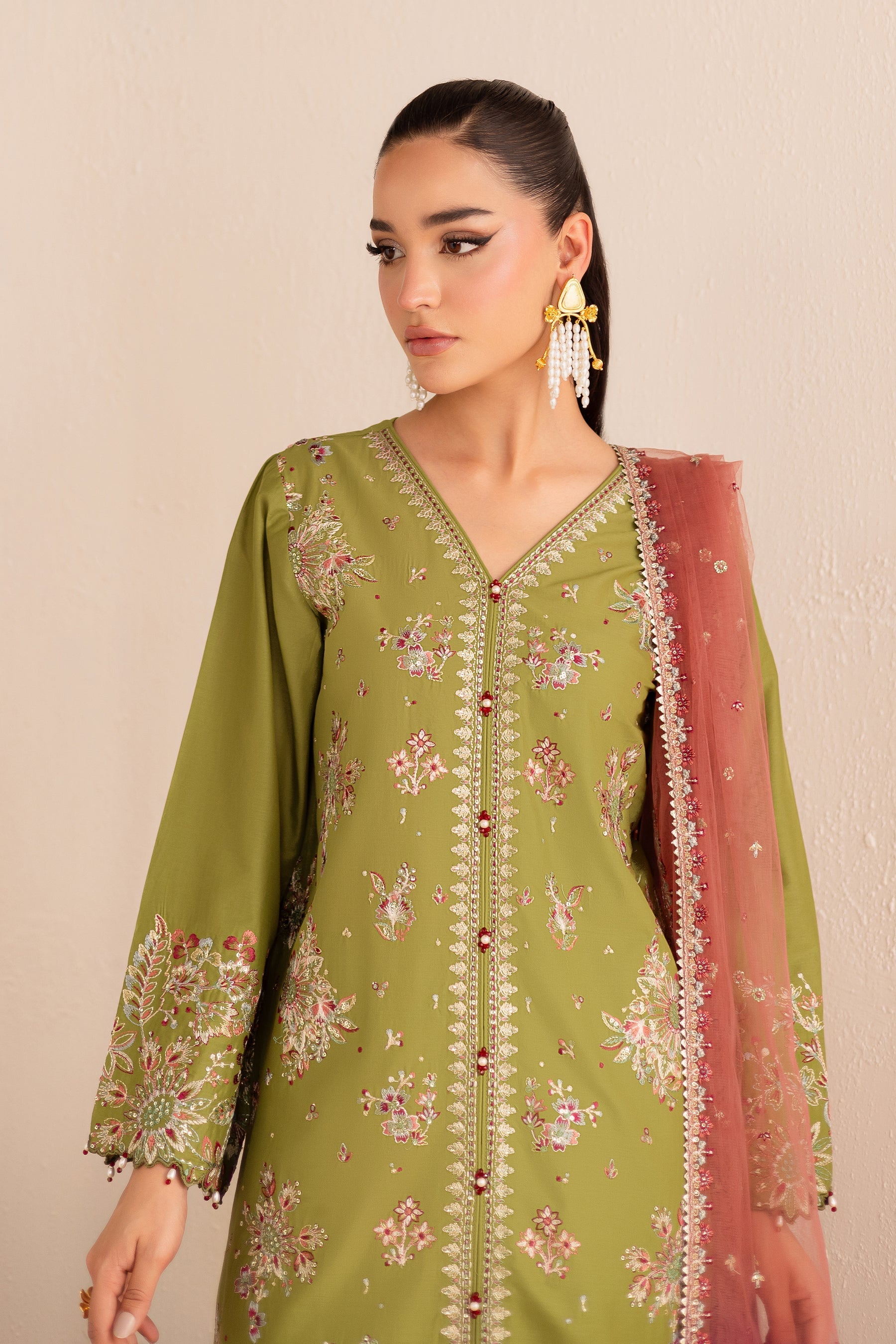 Batik | Nyra Embroidered Summer Solids | Slush