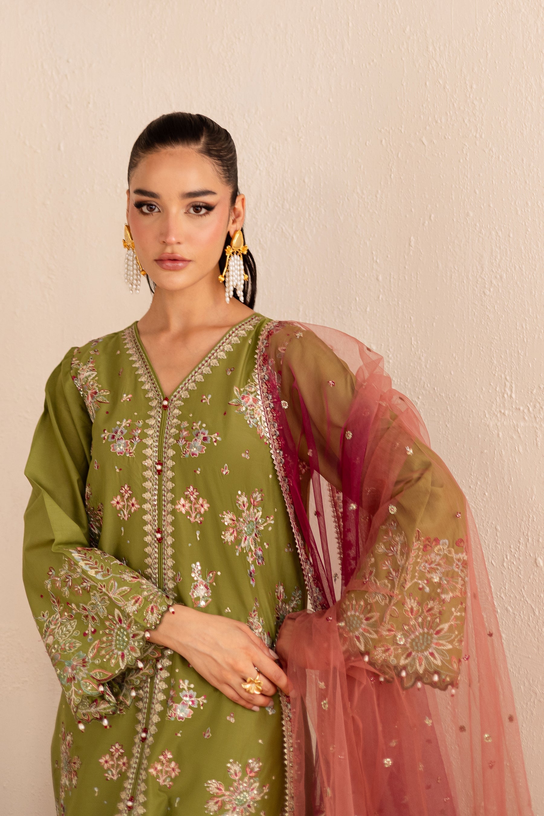 Batik | Nyra Embroidered Summer Solids | Slush