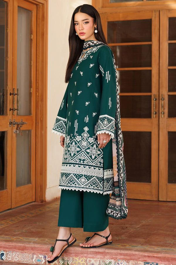 Farasha | Summer Weaves Embroidered Lawn | Teal Essence