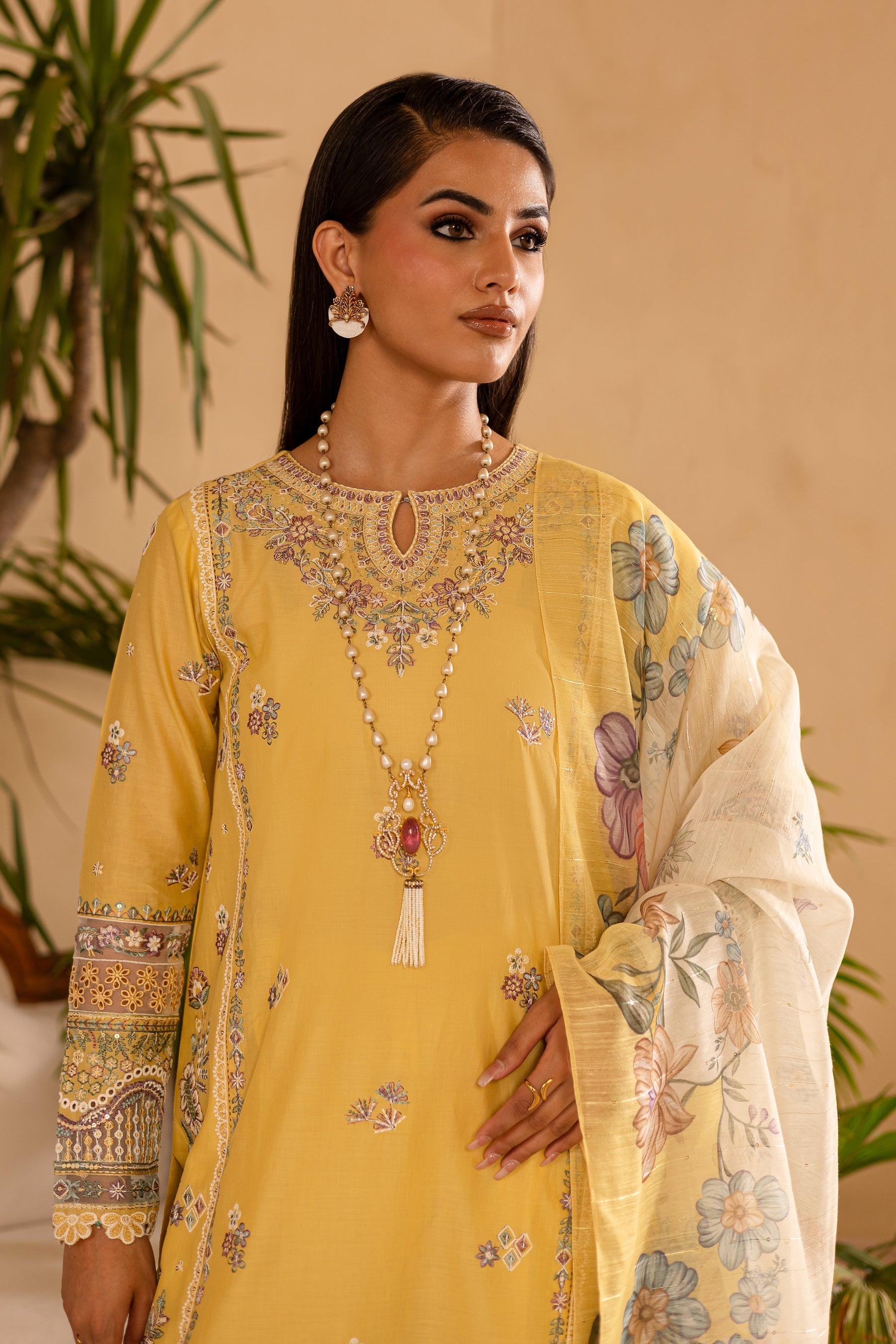 Batik | Nyra Embroidered Summer Solids | Maize