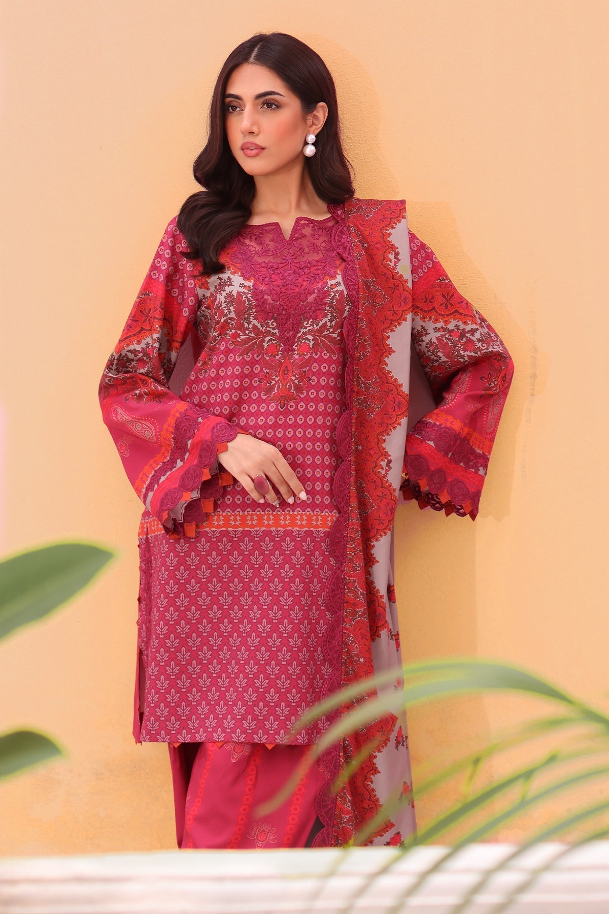 Charizma | Sheen Embroidered Linen Shawl | SHW4-06