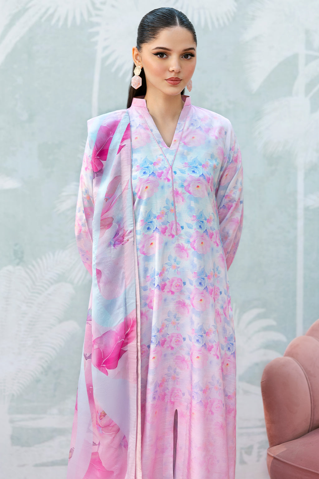 Afsanah | Basics Raw Silk |  Pink Wave AR-112