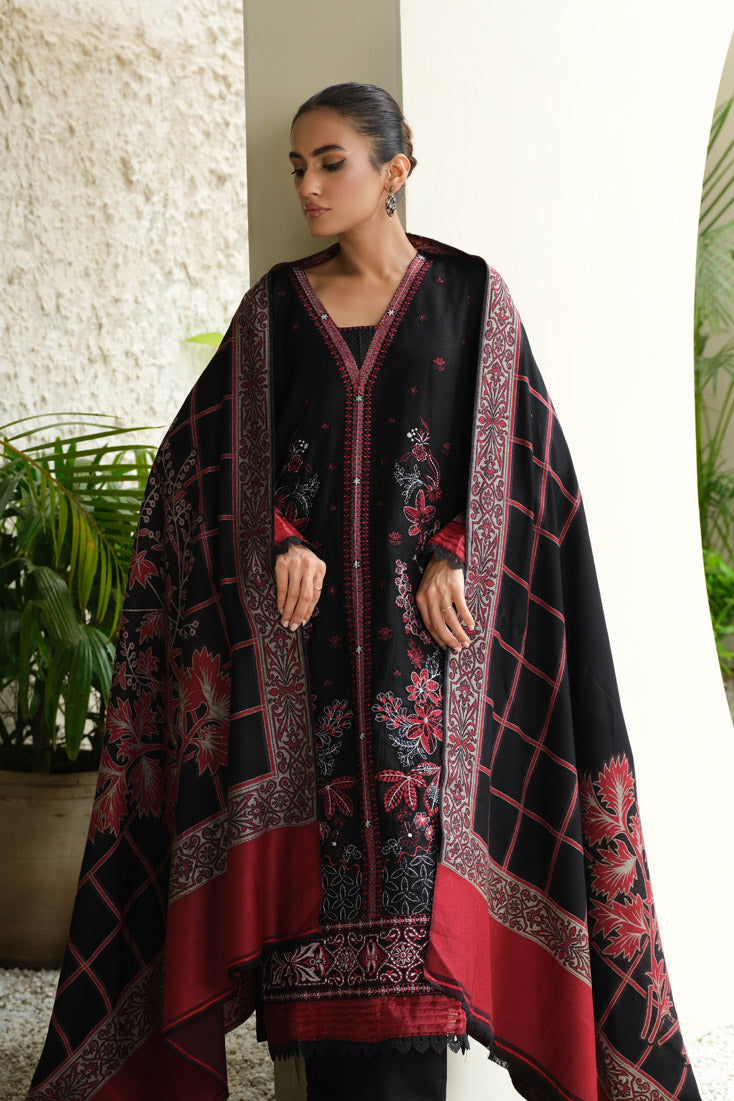 Marjjan | Aangan Embroidered Viscose |  MDS-75 (BLACK)