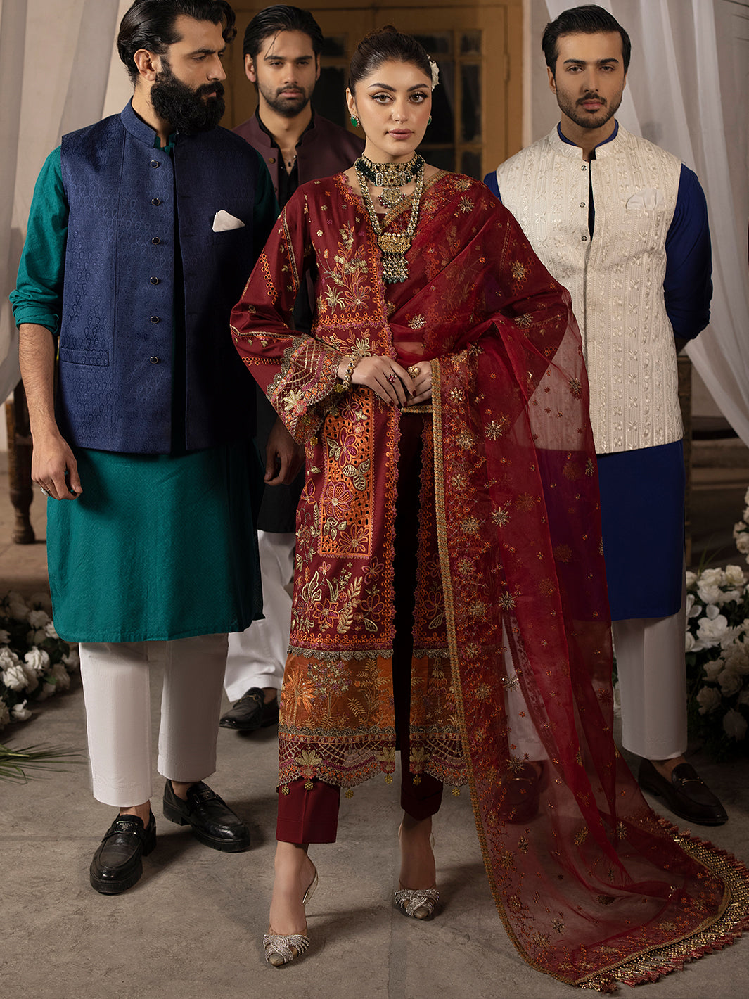Mahnur | Mahrukh Luxury Lawn 24 | CARNATION