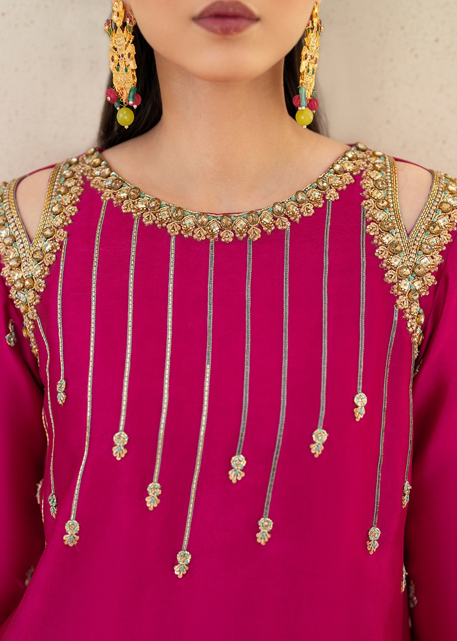 Dastoor | Maahi Luxury Pret 25 | Fuchsia Rose