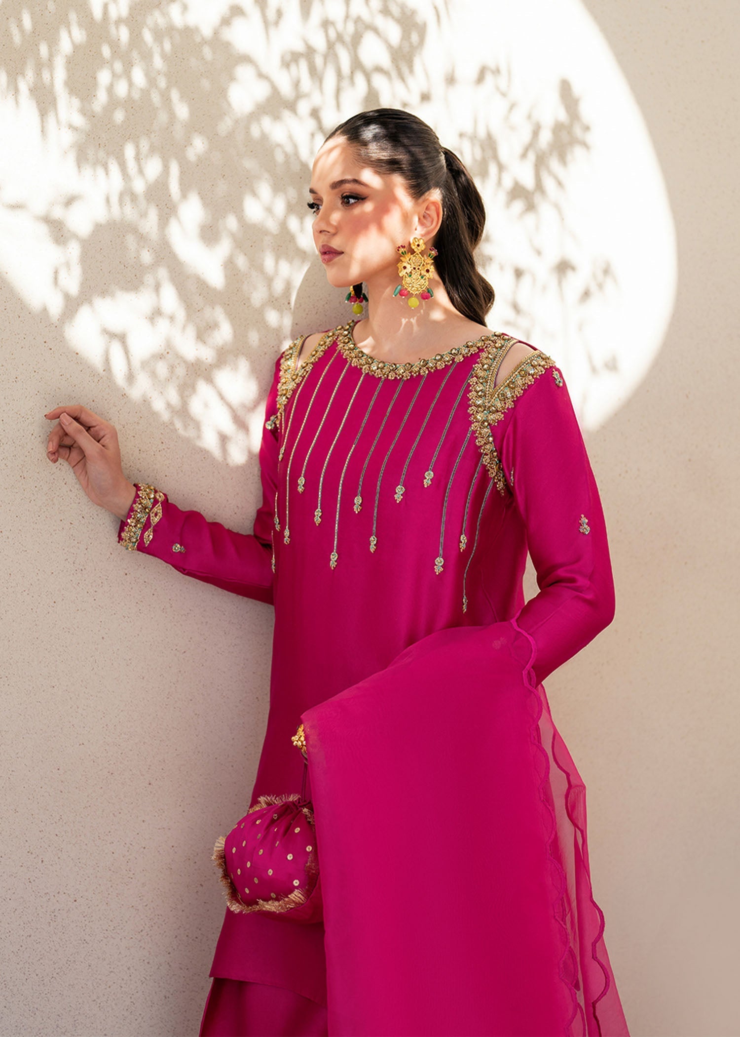 Dastoor | Maahi Luxury Pret 25 | Fuchsia Rose