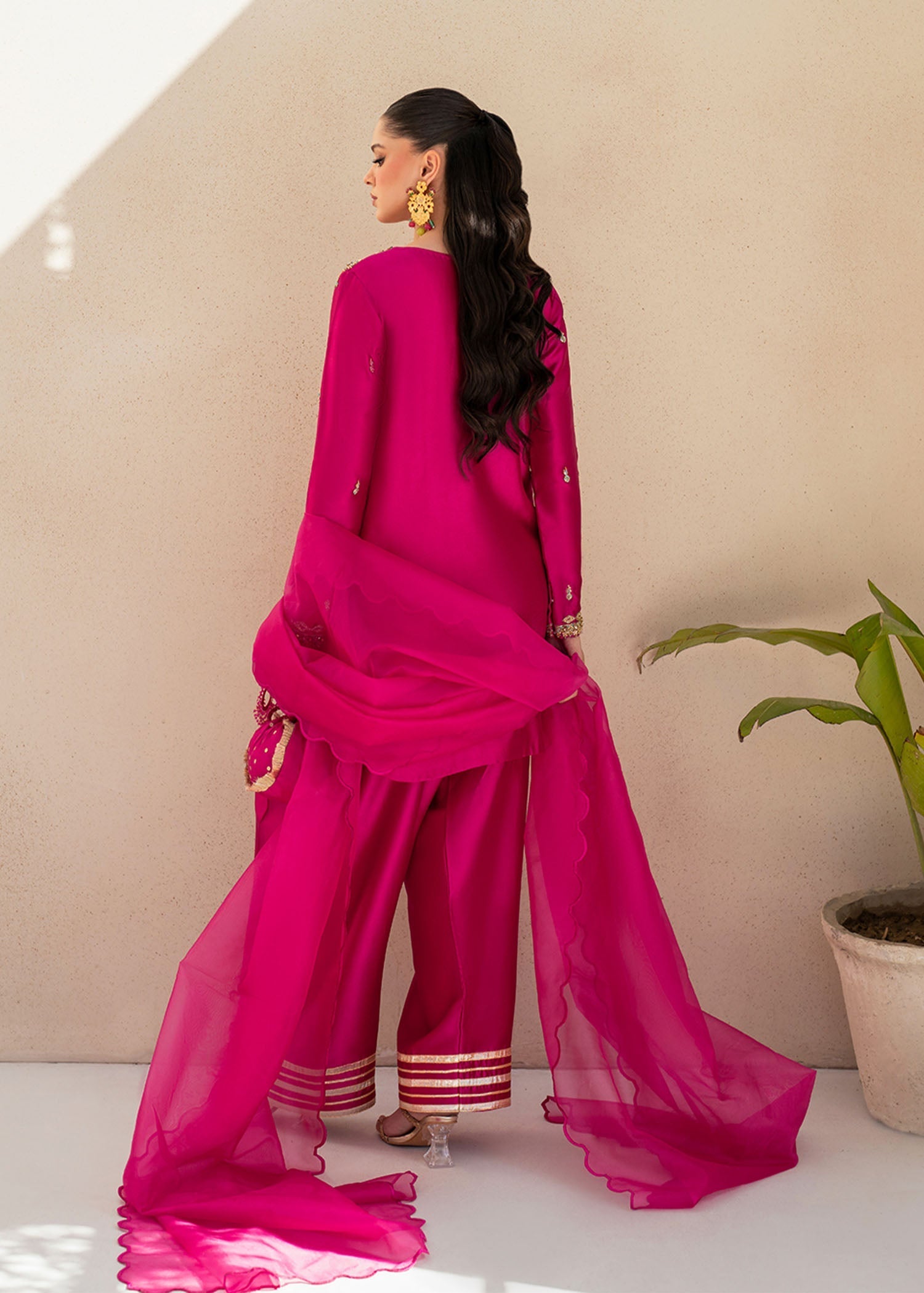 Dastoor | Maahi Luxury Pret 25 | Fuchsia Rose