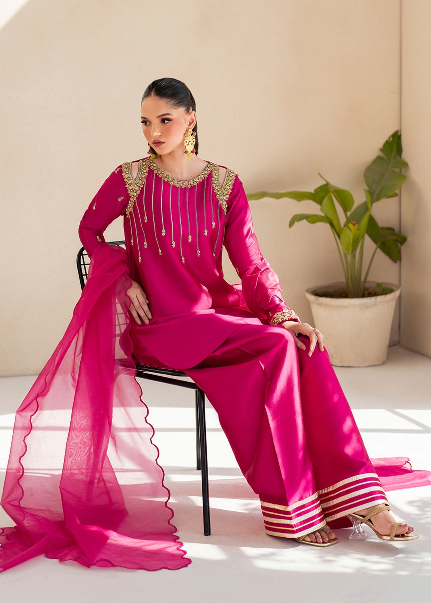 Dastoor | Maahi Luxury Pret 25 | Fuchsia Rose