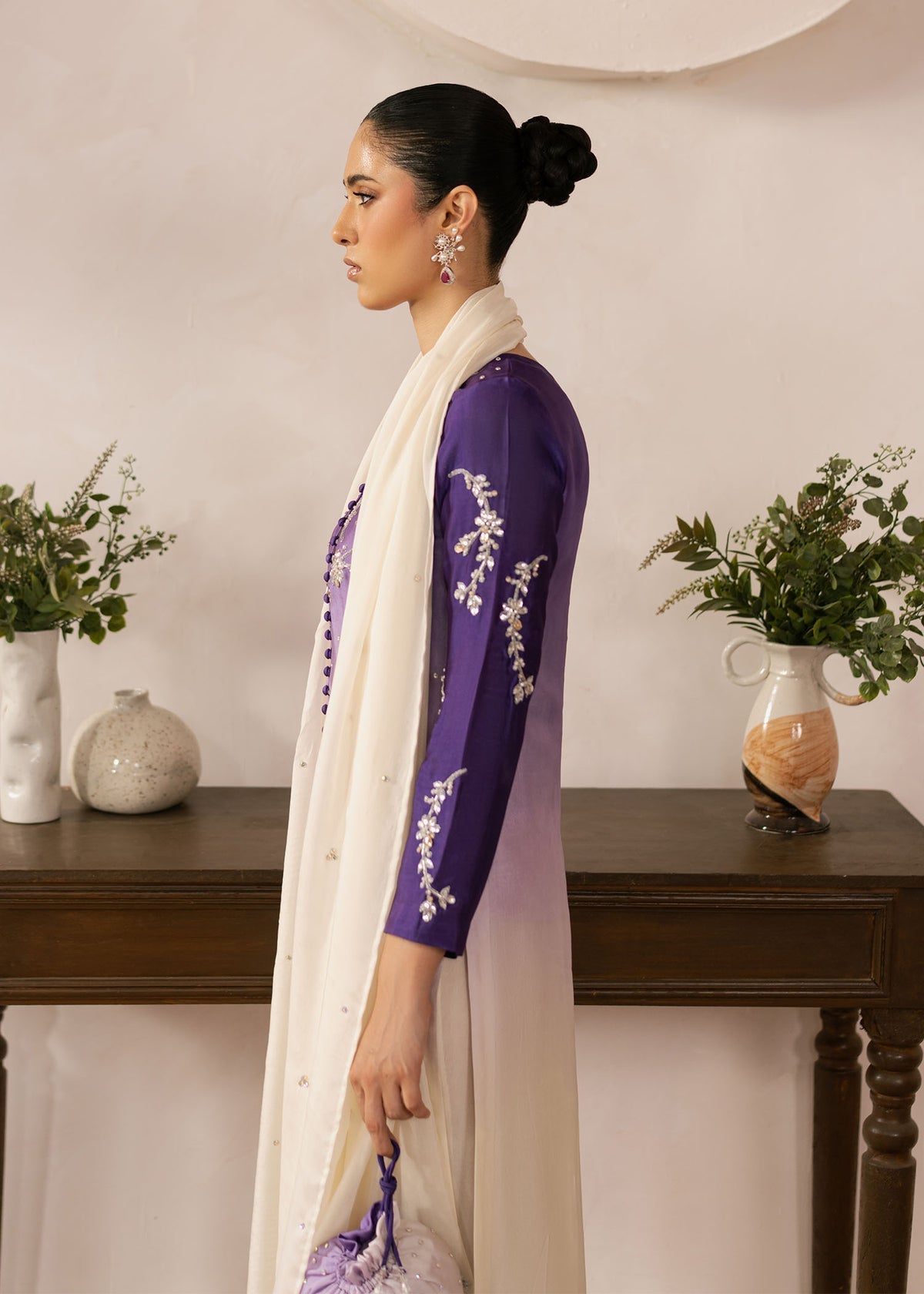 Dastoor | Rania Luxury Pret 25 | Purple Ombre