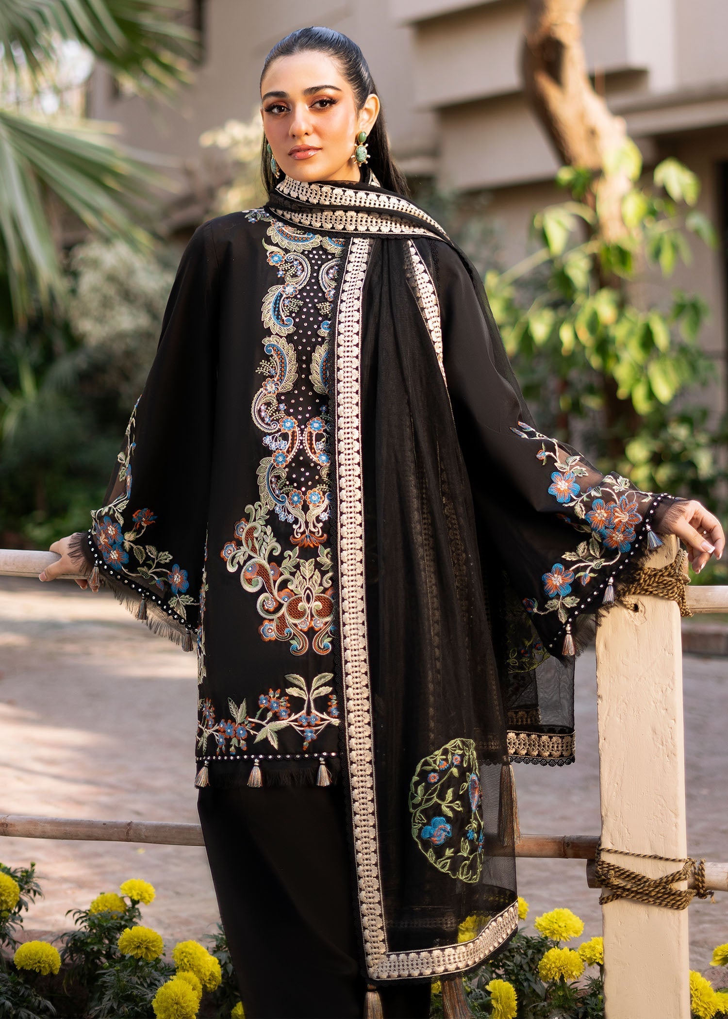 Fozia Khalid | Blossom Festive Lawn 25 | Black viola